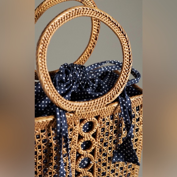 Anthropologie Woven Textured Bali Tote, NWT - Picture 2 of 5